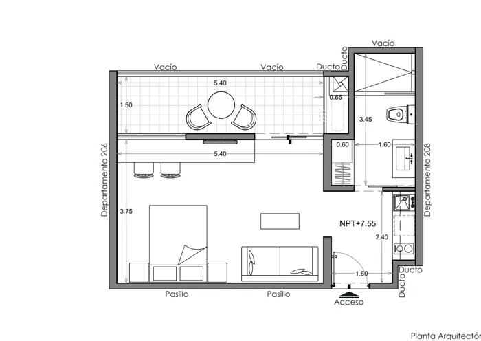 Plano de Depto. 207, Costa Celeste