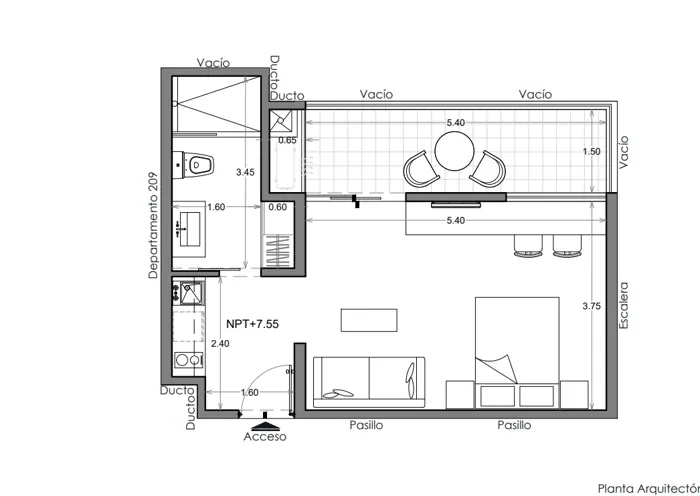 Plano de Depto. 210, Costa Celeste