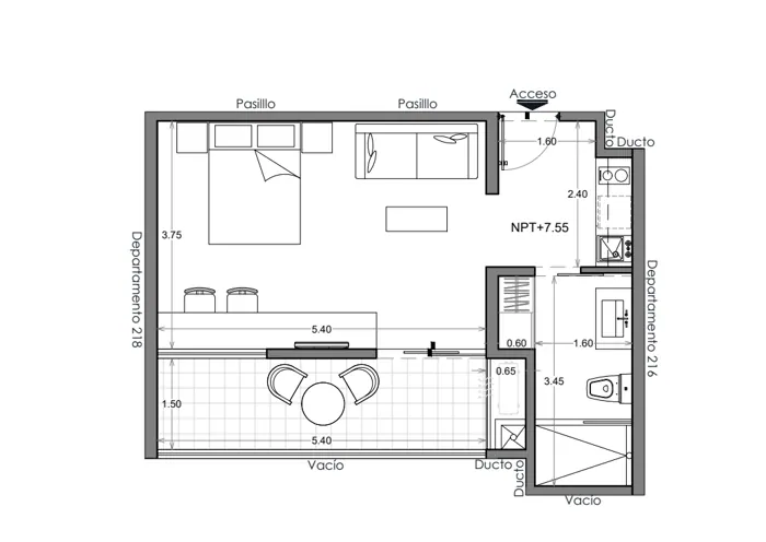Plano de Depto. 217, Costa Celeste