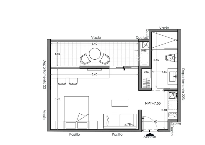Plano de Depto. 222, Costa Celeste