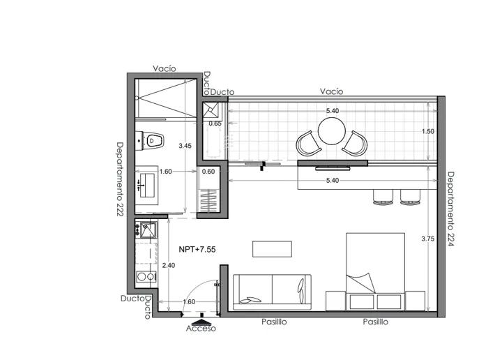 Plano de Depto. 223, Costa Celeste
