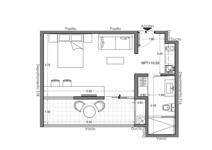 Plano de Depto. 317, Costa Celeste