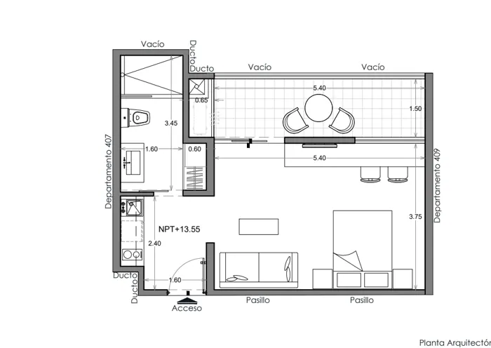 Plano de Depto. 408, Costa Celeste