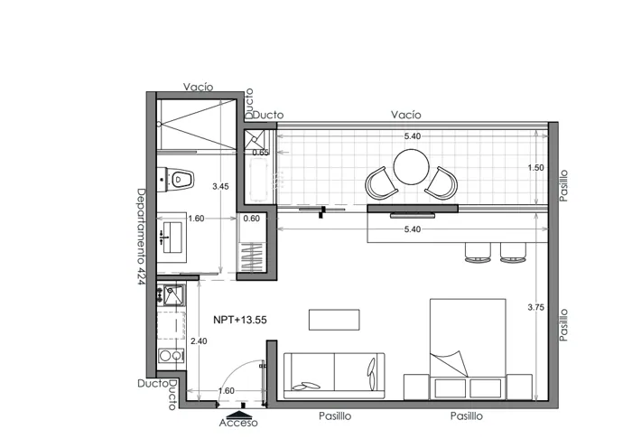 Plano de Depto. 425, Costa Celeste