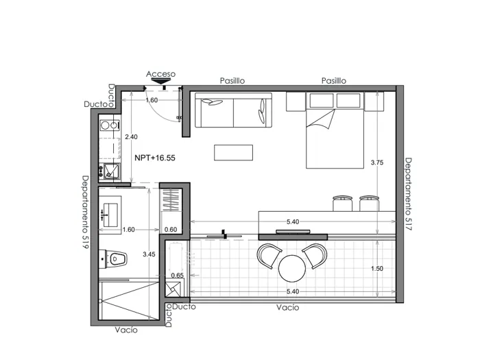Plano de Depto. 518, Costa Celeste