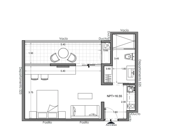 Plano de Depto. 524, Costa Celeste