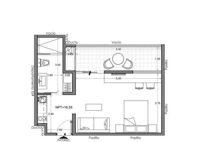 Plano de Depto. 525, Costa Celeste