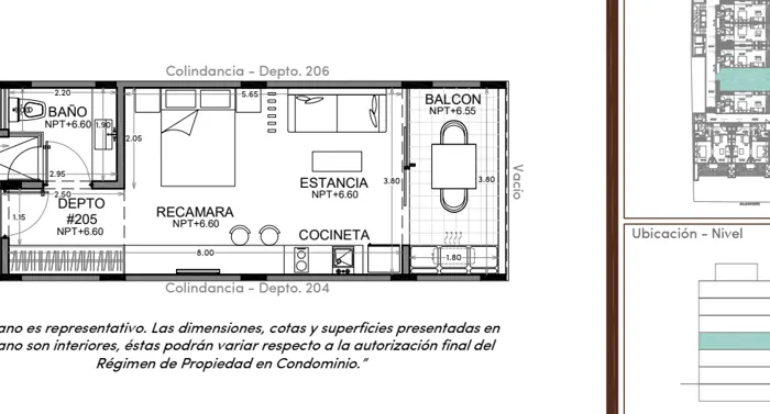 Plano de Depto. 205, Studio 34