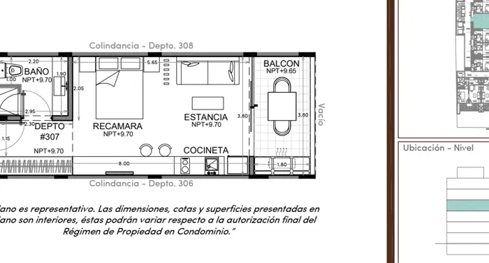 Plano de Depto. 307, Studio 34