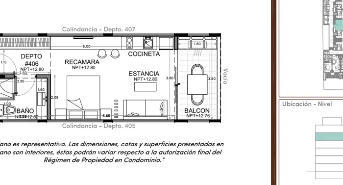 Plano de Depto. 406, Studio 34